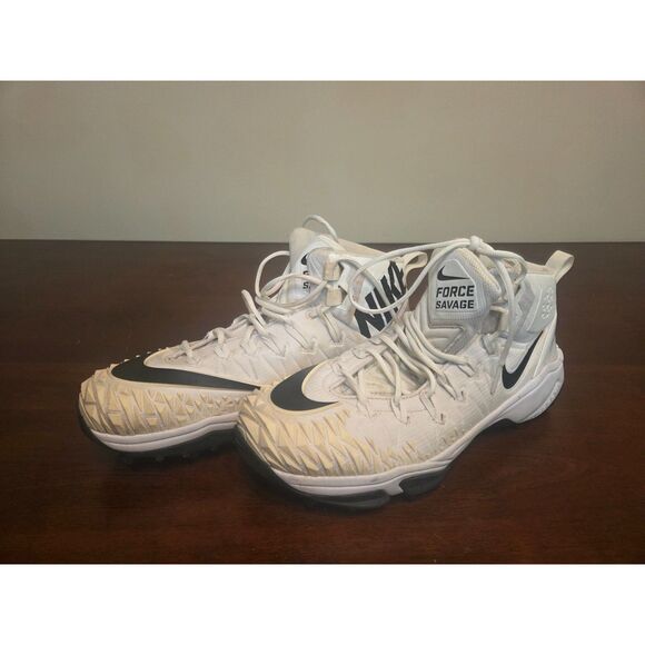 ​Nike Zoom Force Savage Elite TD Football Cleats White Black 923306-101 Size 14 main image 6